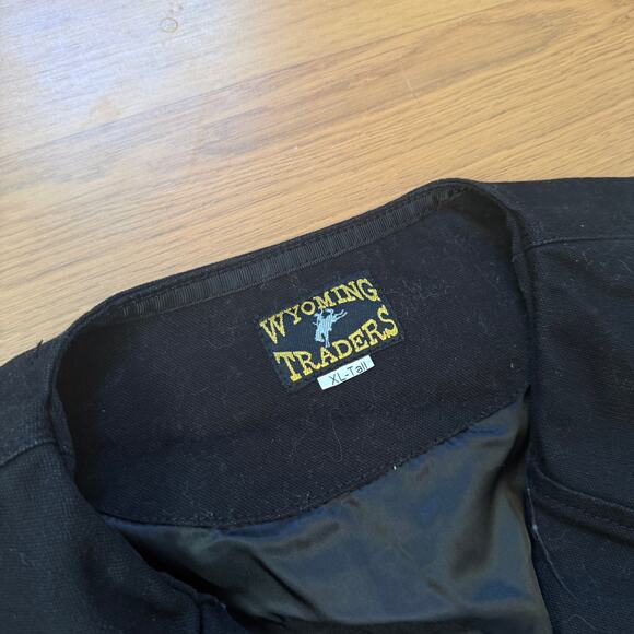 Men's Wyoming Traders Black Canvas Bronco Western Button Up Vest Sz XL Tall XLT - Picture 7 of 8